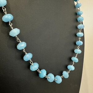 Willow House by Sara Blaine Blue Stone Faceted Bead Station Necklace - NWT